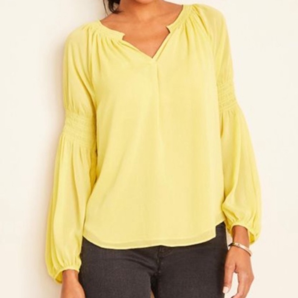 Ann Taylor Long Sleeve Chiffon Blouse